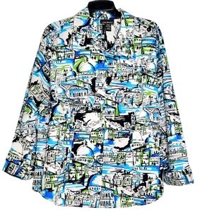 Lane Bryant Women Multicolor‎ Shirt Size 18/20 Button Up Long Sleeve